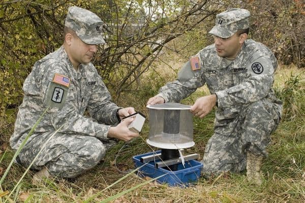 Army medicine placing mosquito trap