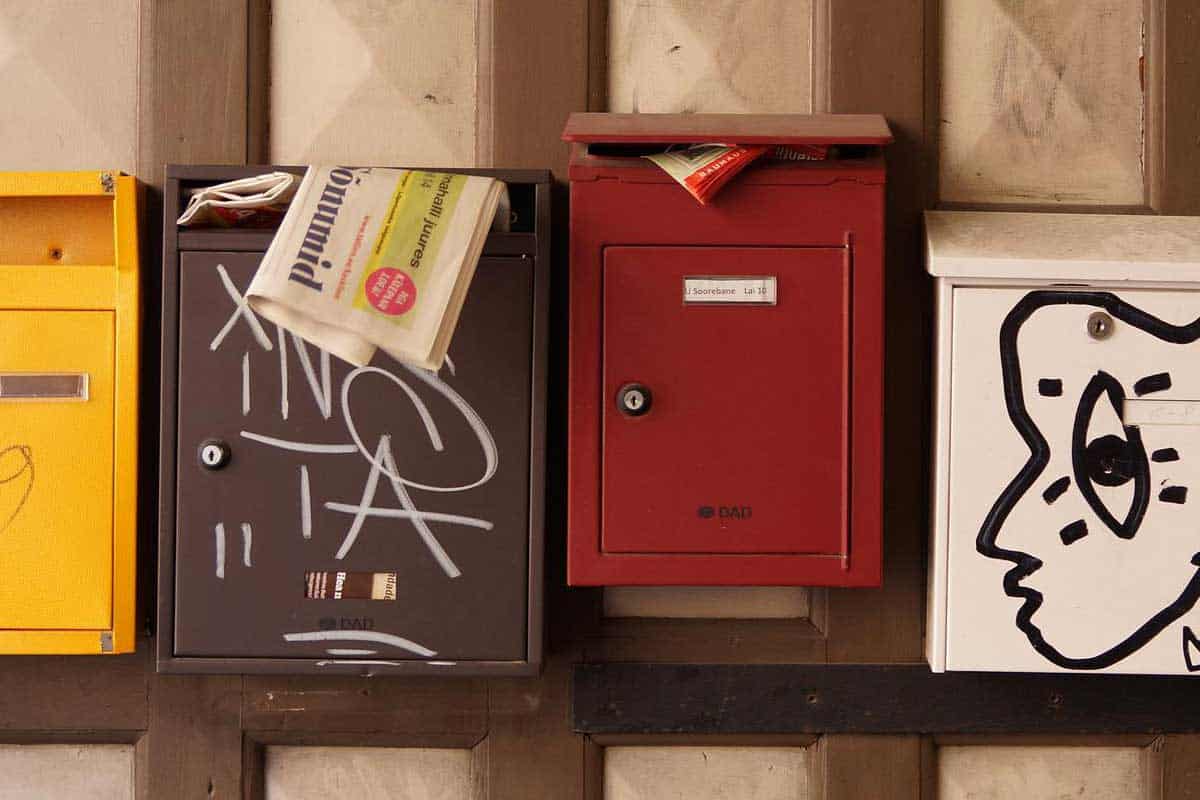 mailboxes in apartment building