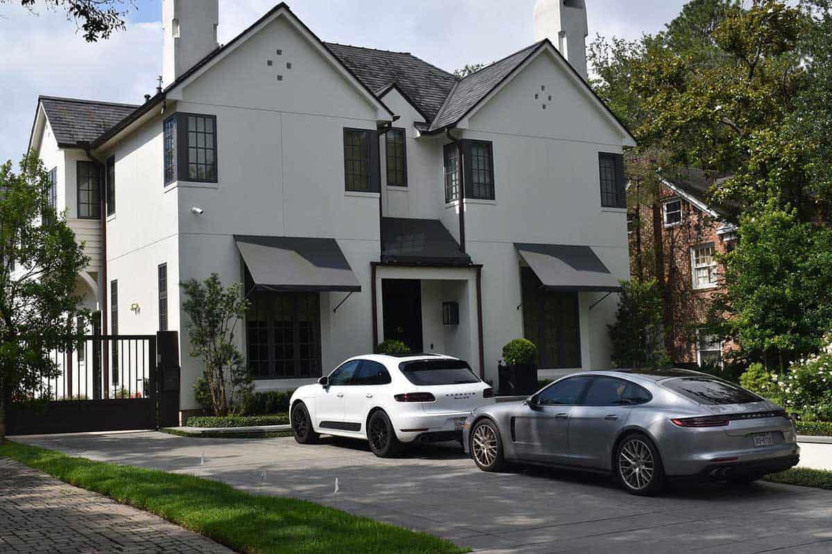 nice cars in driveway