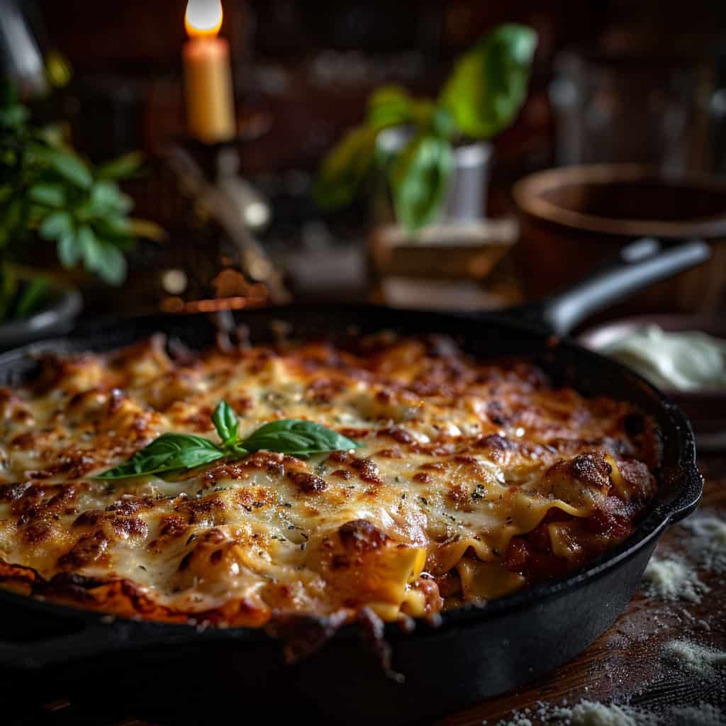 cast iron lasagna