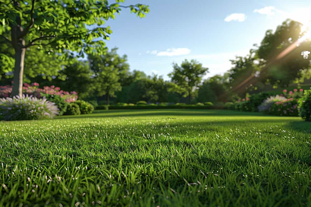 large backyard grass green