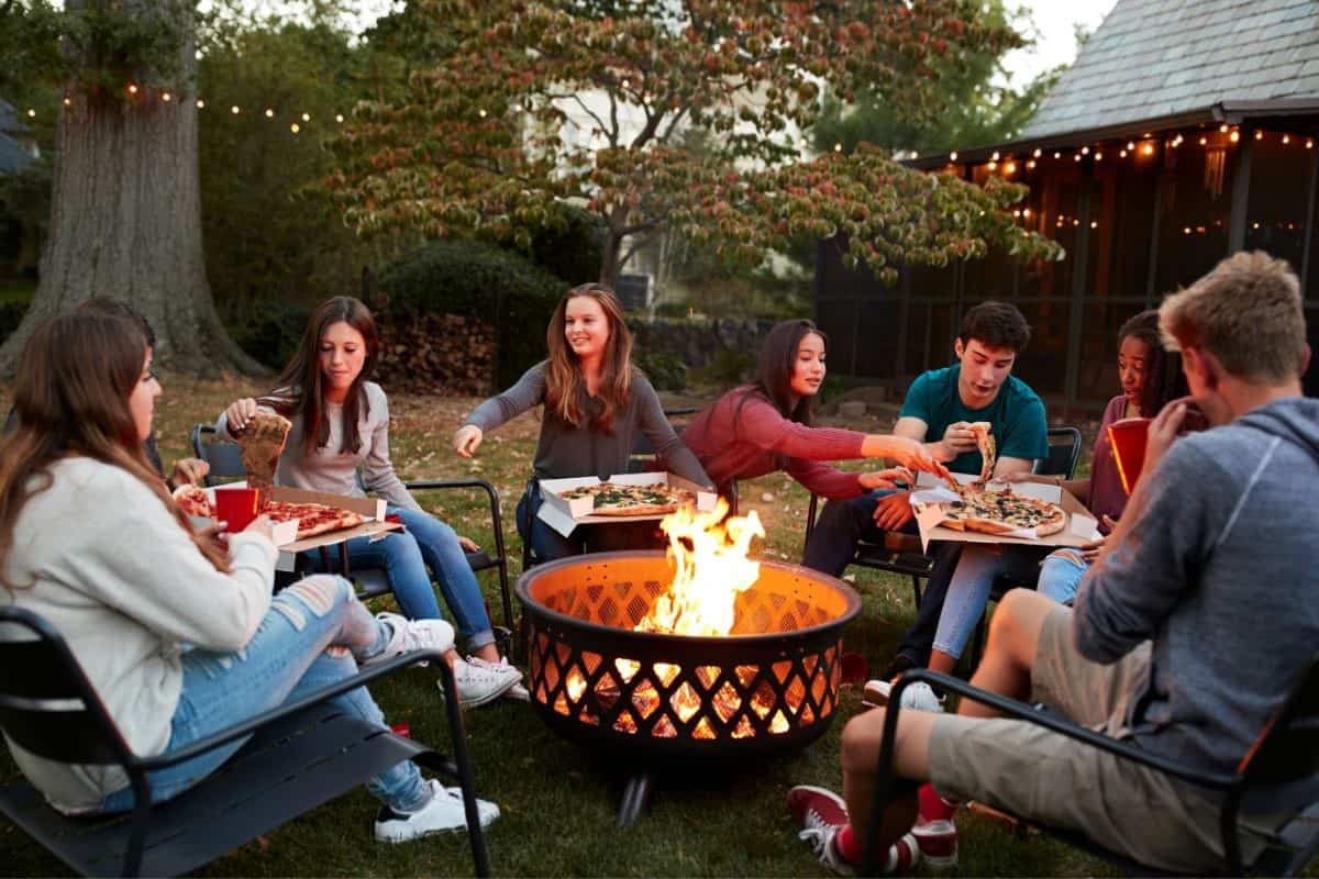 fire pit with people