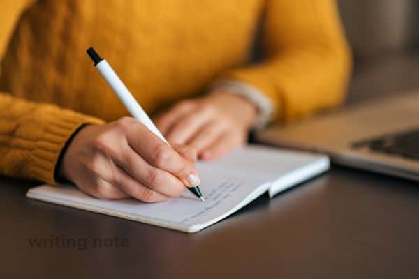 writing a note